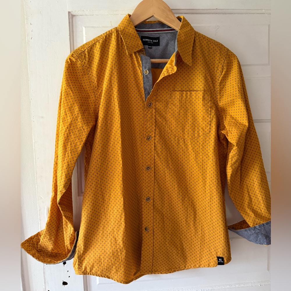Kenneth Cole New York Mustard Button Down Shirt